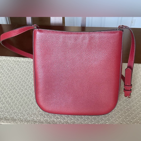 Kate Spade Lelia Top Zip Crossbody Pebbled Red Leather Purse - Picture 3 of 11